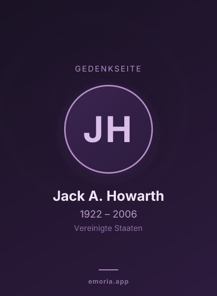 Gedenkportrait von Jack A. Howarth