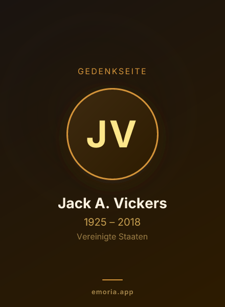 Gedenkportrait von Jack A. Vickers