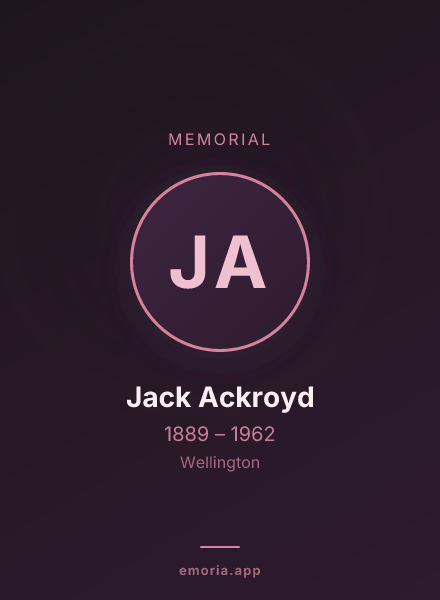 Memorial portrait of Jack Ackroyd