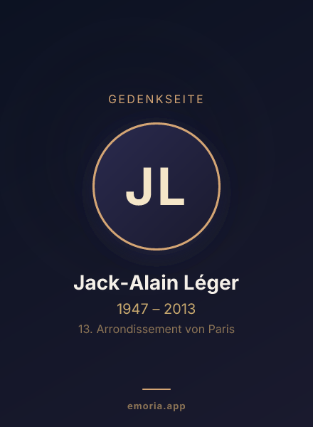 Gedenkportrait von Jack-Alain Léger