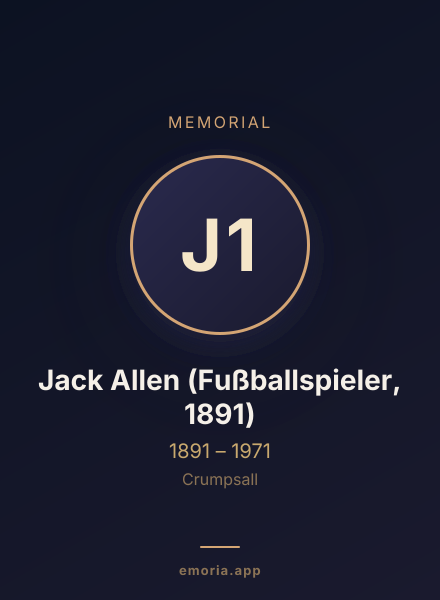 Memorial portrait of Jack Allen (Fußballspieler, 1891)
