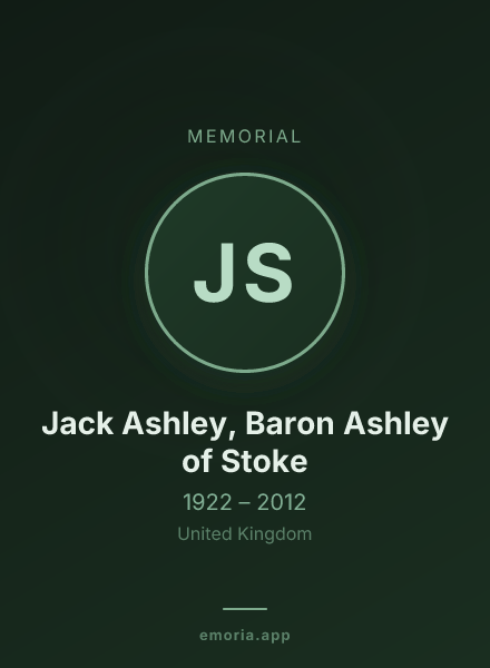 Memorial portrait of Jack Ashley, Baron Ashley of Stoke