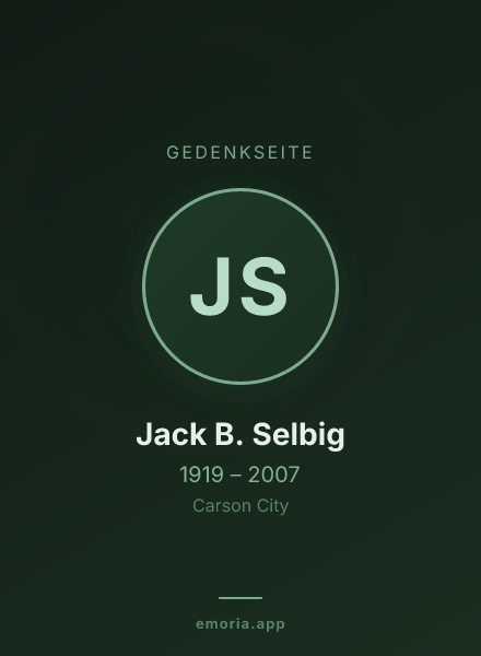 Gedenkportrait von Jack B. Selbig