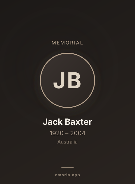 Memorial portrait of Jack Baxter