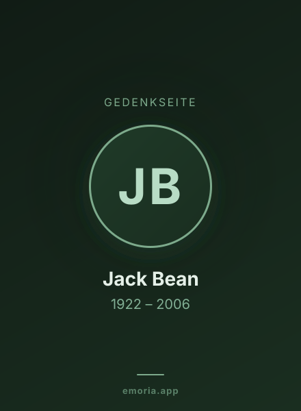Gedenkportrait von Jack Bean