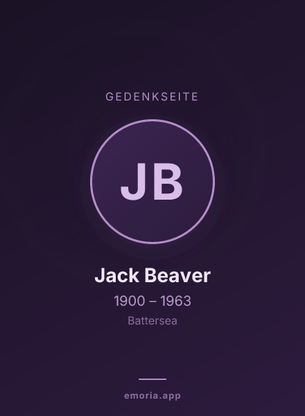 Gedenkportrait von Jack Beaver
