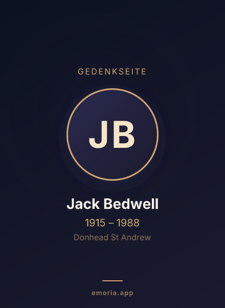 Gedenkportrait von Jack Bedwell
