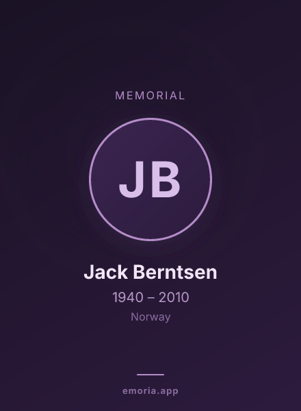 Memorial portrait of Jack Berntsen