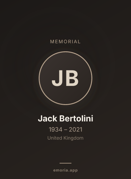 Memorial portrait of Jack Bertolini