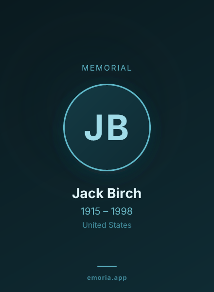 Memorial portrait of Jack Birch