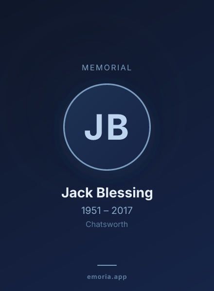 Memorial portrait of Jack Blessing