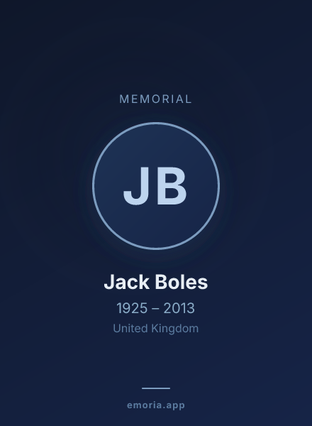 Memorial portrait of Jack Boles