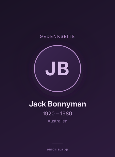 Gedenkportrait von Jack Bonnyman