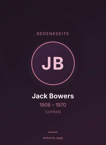 Gedenkportrait von Jack Bowers