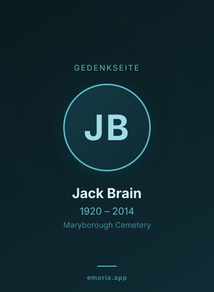 Gedenkportrait von Jack Brain