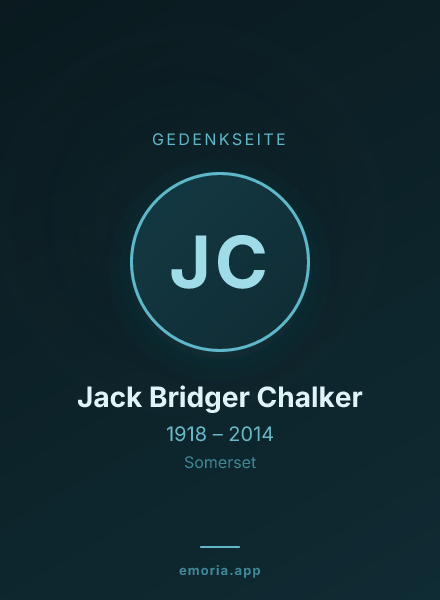 Gedenkportrait von Jack Bridger Chalker