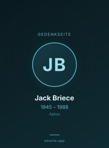 Gedenkportrait von Jack Briece