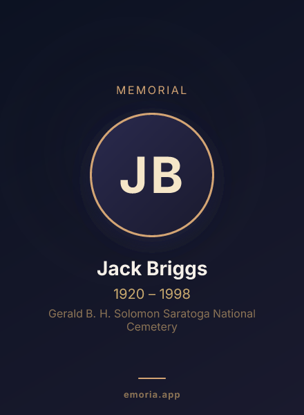 Memorial portrait of Jack Briggs