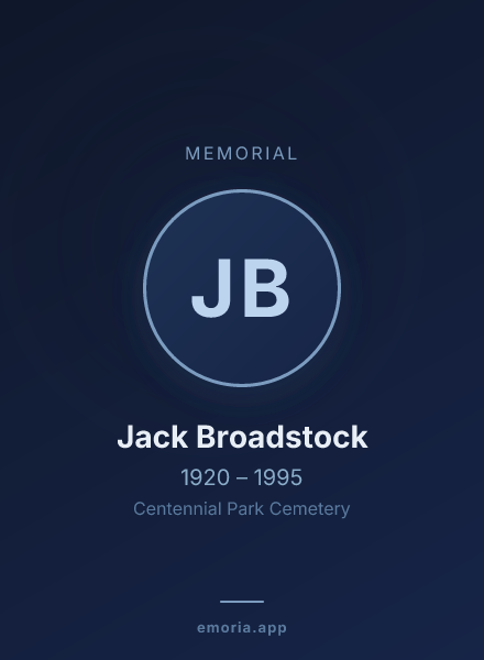 Memorial portrait of Jack Broadstock