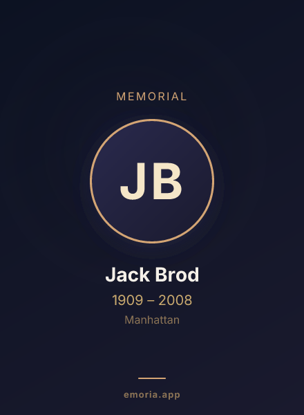 Memorial portrait of Jack Brod