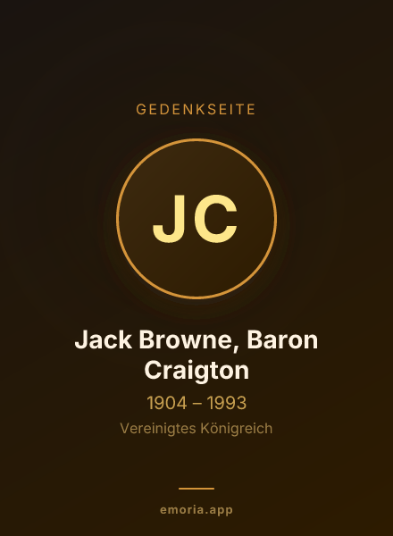Gedenkportrait von Jack Browne, Baron Craigton