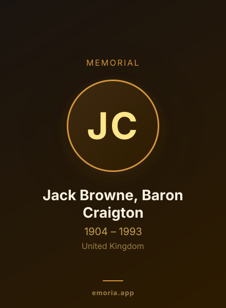 Memorial portrait of Jack Browne, Baron Craigton
