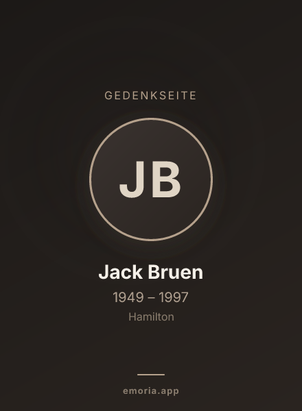 Gedenkportrait von Jack Bruen