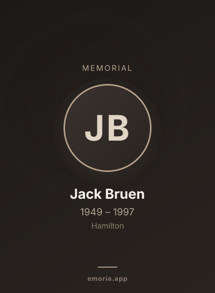 Memorial portrait of Jack Bruen