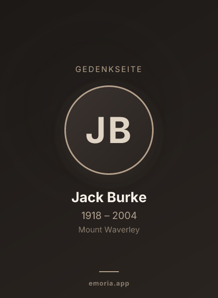 Gedenkportrait von Jack Burke