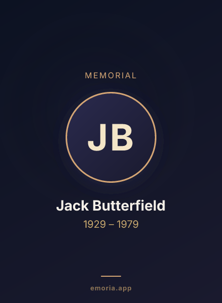 Memorial portrait of Jack Butterfield