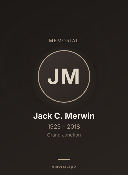 Memorial portrait of Jack C. Merwin