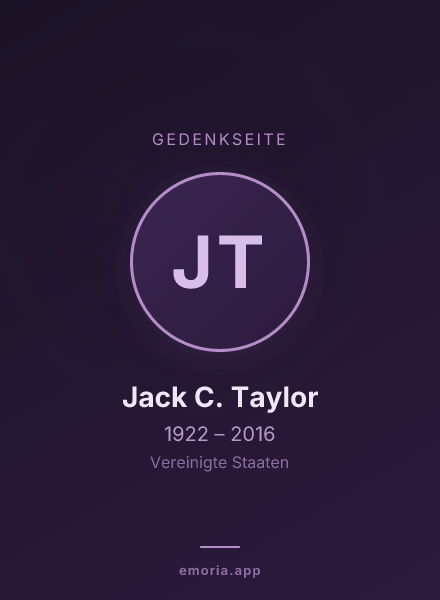 Gedenkportrait von Jack C. Taylor