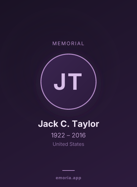 Memorial portrait of Jack C. Taylor