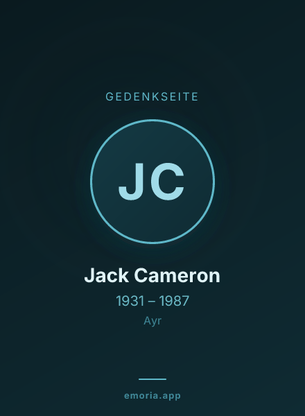 Gedenkportrait von Jack Cameron