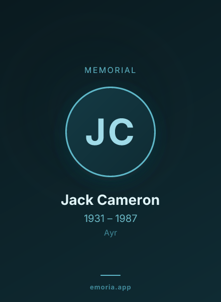 Memorial portrait of Jack Cameron