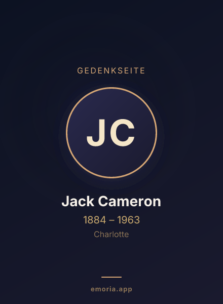 Gedenkportrait von Jack Cameron