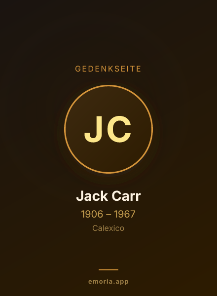 Gedenkportrait von Jack Carr