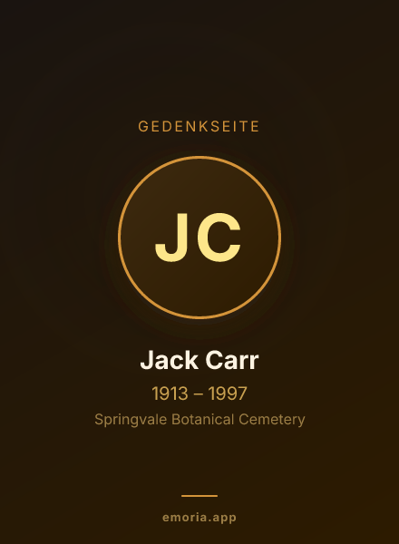 Gedenkportrait von Jack Carr