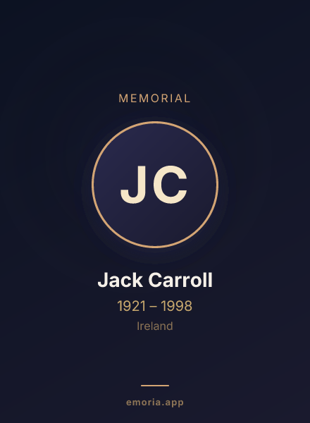Memorial portrait of Jack Carroll