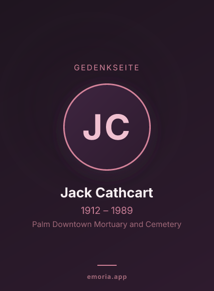Gedenkportrait von Jack Cathcart