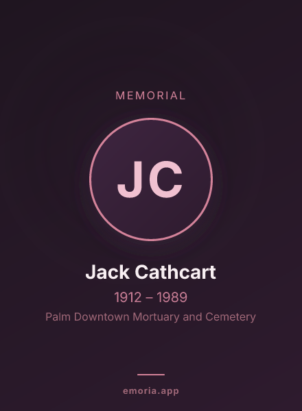 Memorial portrait of Jack Cathcart