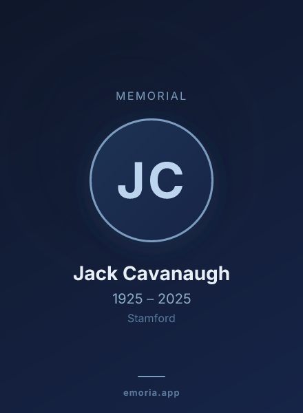 Memorial portrait of Jack Cavanaugh