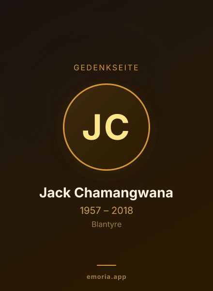 Gedenkportrait von Jack Chamangwana