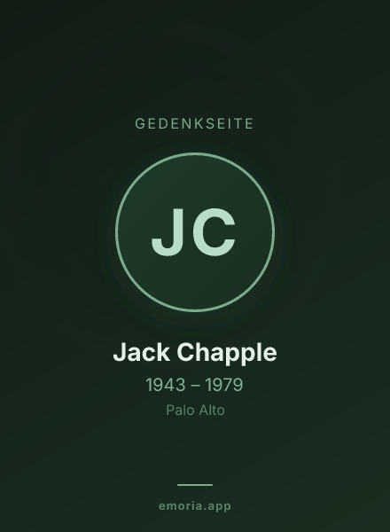 Gedenkportrait von Jack Chapple