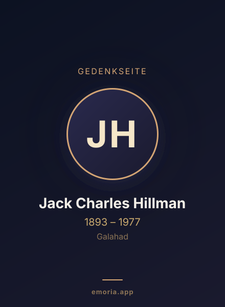 Gedenkportrait von Jack Charles Hillman