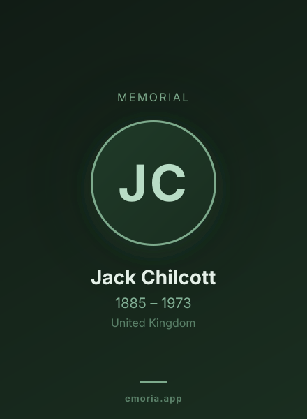 Memorial portrait of Jack Chilcott