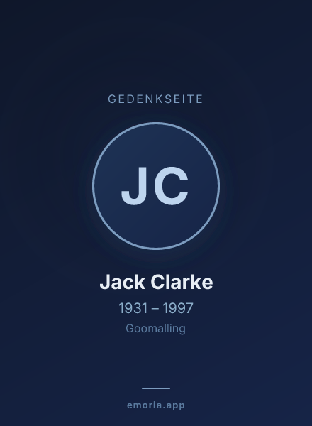 Gedenkportrait von Jack Clarke