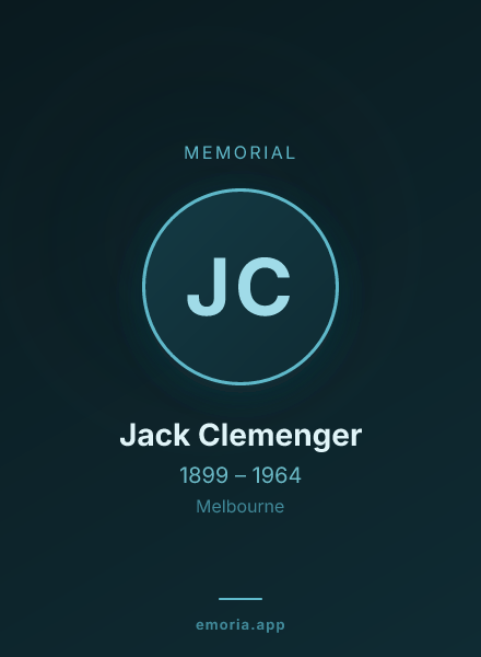 Memorial portrait of Jack Clemenger