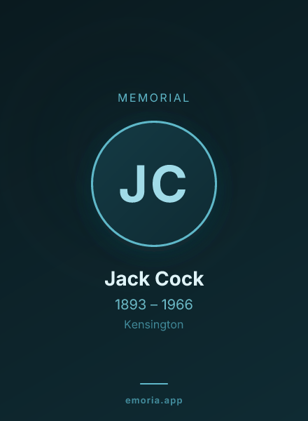 Memorial portrait of Jack Cock