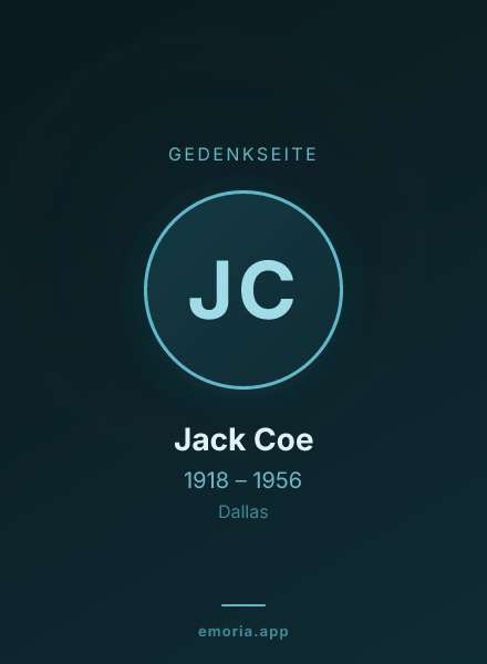 Gedenkportrait von Jack Coe
